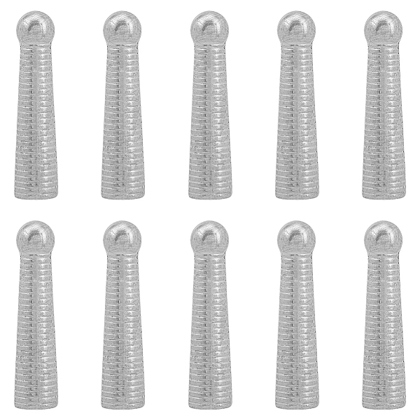 

PandaHall SUPERFINDINGS 10Pcs Silver ConesBolo Tie End Caps Platinum Smooth 25.5mm Bolo Tie Tips Replacement End caps Long Alloy Cord Ends...