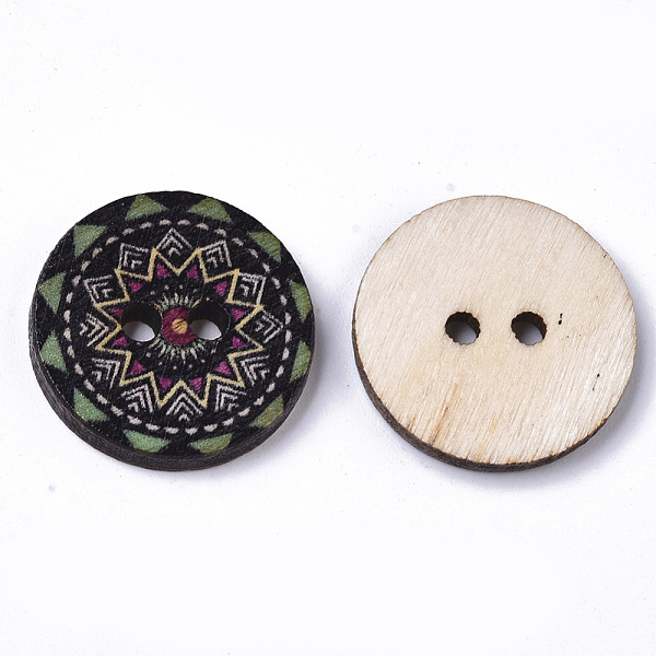 2-Hole Printed Wooden Buttons