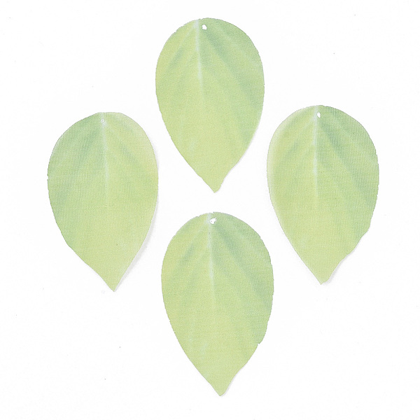 

PandaHall Polyester Organza Fabric Big Pendants, For DIY Jewelry Making Crafts, Leaf, Green Yellow, 40x23mm, Hole: 0.5mm Polyester Leaf...
