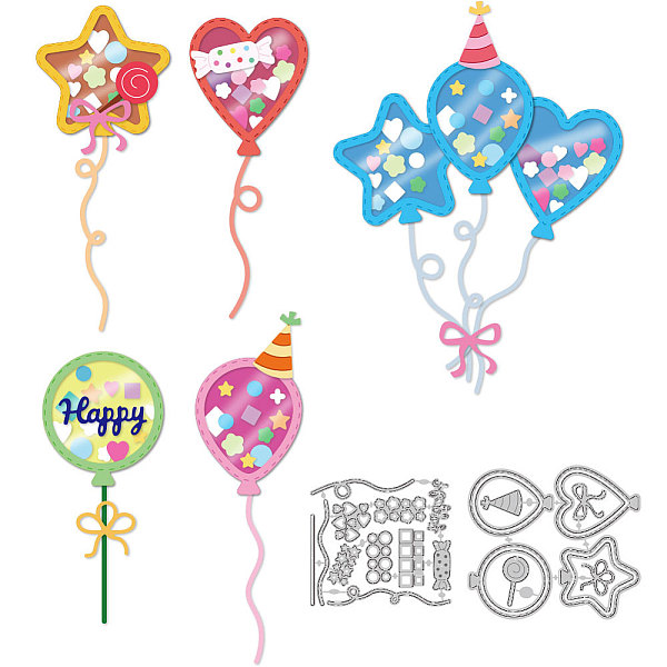 

PandaHall Carbon Steel Cutting Dies Stencils, for DIY Scrapbooking, Photo Album, Decorative Embossing Paper Card, Balloon...