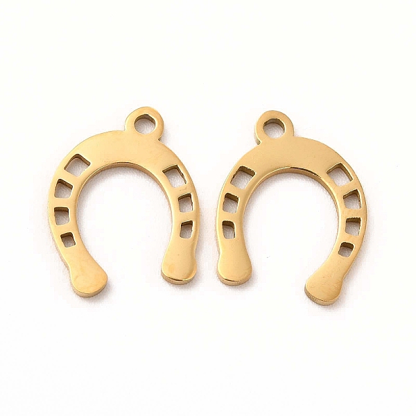 

PandaHall 201 Stainless Steel Charms, Horseshoe, Golden, 13.5x10.5x1mm, Hole: 1mm 201 Stainless Steel Others