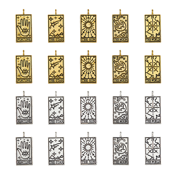 DICOSMETIC 40Pcs 10 Styles Tibetan Style Alloy Pendants