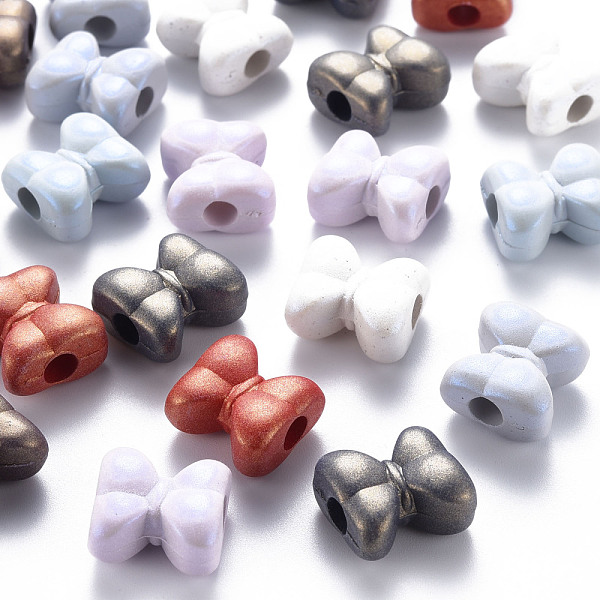 

PandaHall Spray Painted Acrylic European Beads, Large Hole Beads, Bowknot, Mixed Color, 13.5x15x8mm, Hole: 4mm, about 509pcs/500g Acrylic..., Multicolor