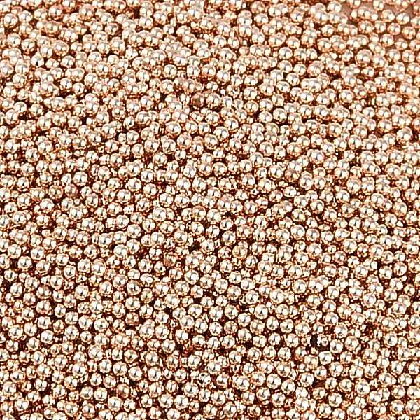 Stainless Steel Micro Beads, Tiny Caviar Nail Beads, Nail Art Decoration Accessories, Round, Rose Gold, 0.6mm, about 1428pcs/100g