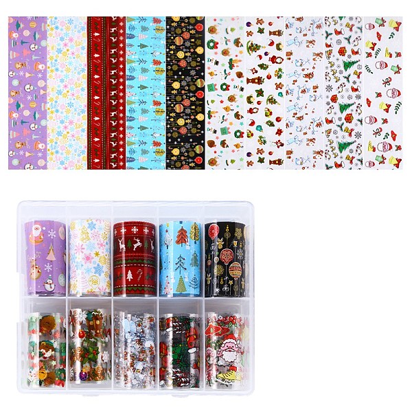 

PandaHall 10 Styles Nail Art Transfer Stickers Decals, DIY Nail Tips Decoration for Women, Mixed Color, 4cm Paper Multicolor