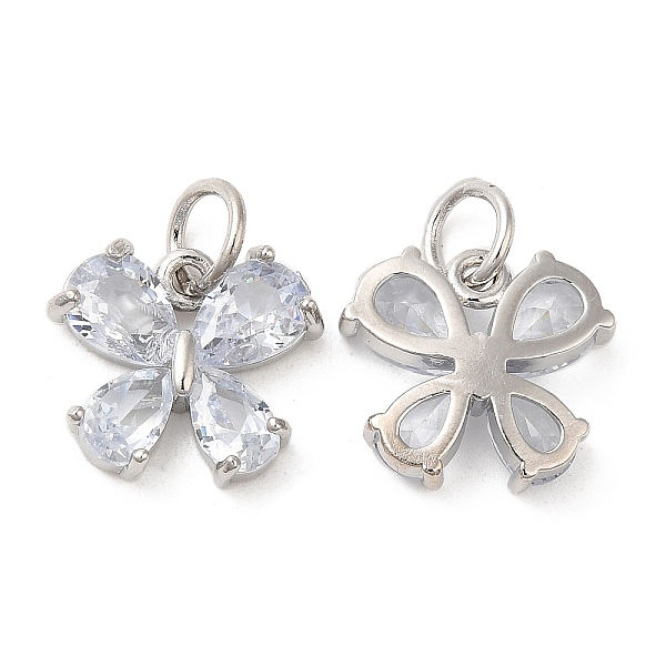 

PandaHall Rack Plating Brass Pave Clear Cubic Zirconia Butterfly Charms, with Jump Ring, Long-Lasting Plated, Lead Free & Cadmium Free...