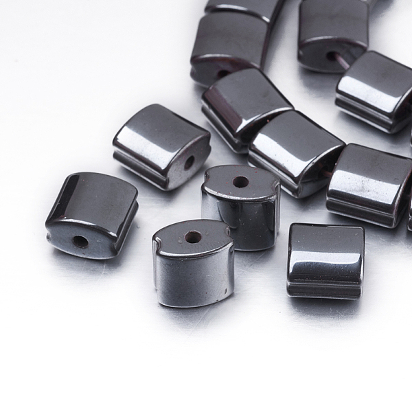 PandaHall Non-magnetic Synthetic Hematite Beads Strands, Square, 9.5~10x10x6.5mm, Hole: 2mm, about 41pcs/strand, 15.7 inch(40cm)...