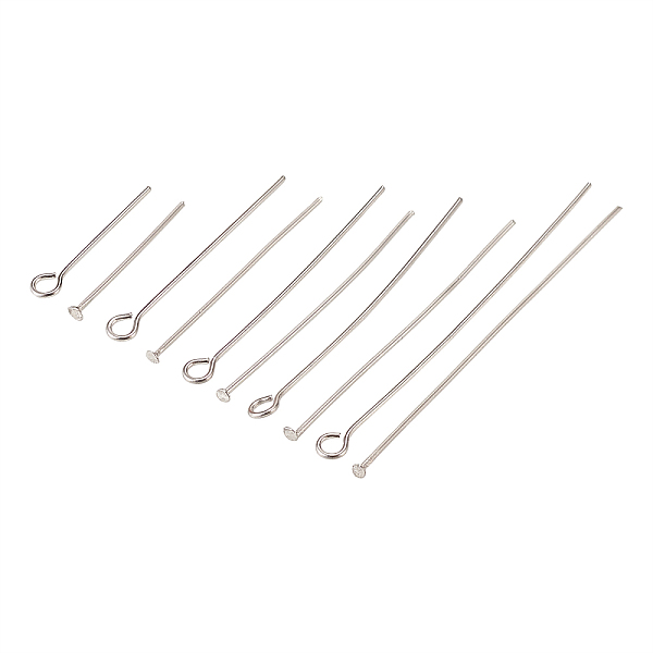 

PandaHall 304 Stainless Steel Head Pins & Eye Pins, Stainless Steel Color, 6.8x5.2x1.1cm, 100pcs/box 304 Stainless Steel