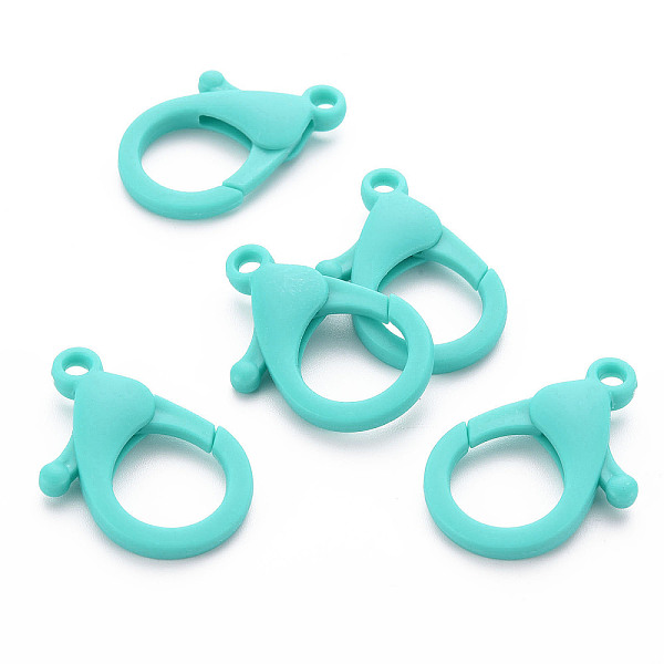

PandaHall Plastic Lobster Claw Clasps, Dark Turquoise, 35x24.5x6mm, Hole: 3mm Plastic Others