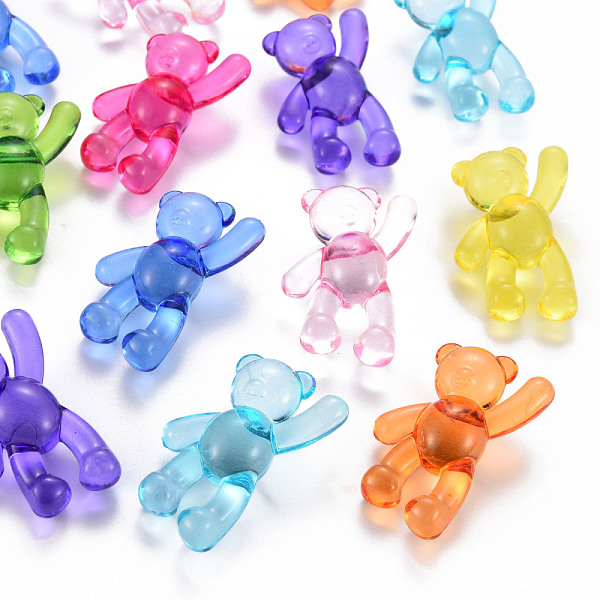 

PandaHall Transparent Acrylic Beads, Bear, Mixed Color, 37x28x13mm, Hole: 2.5mm Acrylic Bear Multicolor