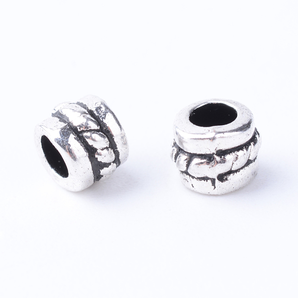 

PandaHall Tibetan Style Alloy Spacer Beads, Column, Cadmium Free & Lead Free, Antique Silver, 5x4mm, Hole: 2mm Alloy Column