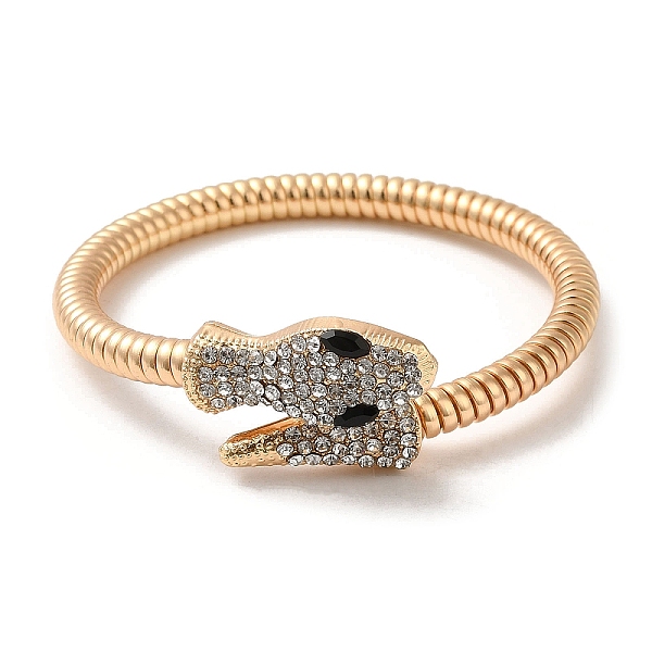 

PandaHall Alloy Round Snake Chain Bracelets, Rhinestone Snake Bracelet, Light Gold, Inner Diameter: 2-1/8 inch(5.3cm) Rhinestone Snake