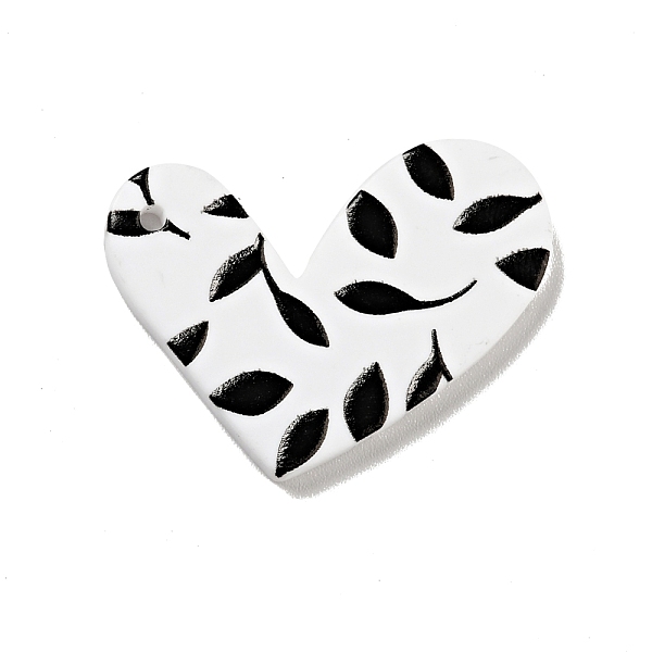 

PandaHall Printed Acrylic Pendants, Heart with Leaf Pattern, Black, 22x30x2mm, Hole: 1.5mm Acrylic Heart Black