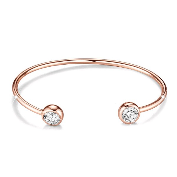 

PandaHall SHEGRACE Brass Micro Pave AAA Cubic Zirconia Cuff Bangle, Torque Bangles, Rose Gold, 2-1/8 inchx2-5/8 inch(53x67mm) Cubic Zirconia