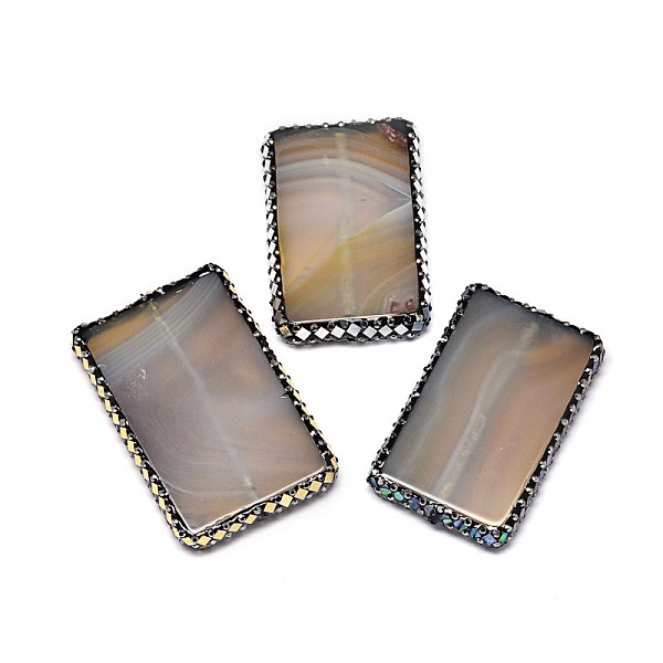 Rectangle Natural Agate Beads