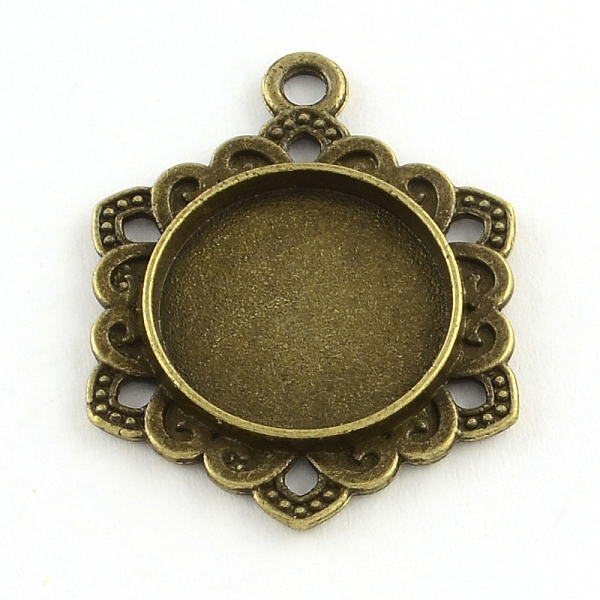 

PandaHall Tibetan Style Alloy Hexagon Pendant Cabochon Settings, Cadmium Free & Nickel Free & Lead Free, Antique Bronze, Flat Round Tray...