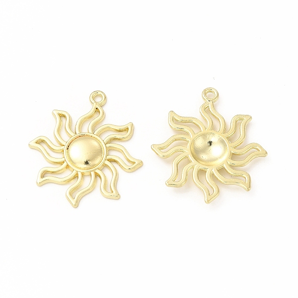 

PandaHall Rack Plating Alloy Open Back Bezel Pendants, Cadmium Free & Nickel Free & Lead Free, Sun Charm, Light Gold, 34x30.5x3mm, Hole: 2mm...