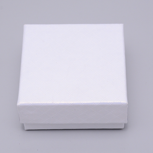

PandaHall Cardboard Jewelry Boxes, with Black Sponge, for Jewelry Gift Packaging, Square, White, 7.5x7.5x3.5cm Paper Square White