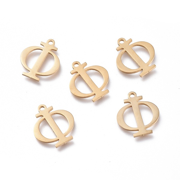 

PandaHall 304 Stainless Steel Charms, Greek Alphabet, Golden, Letter.F, 14x12x1mm, Hole: 1.2mm 304 Stainless Steel Letter F