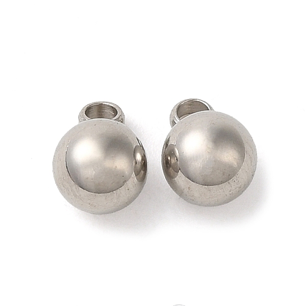 

PandaHall 304 Stainless Steel Charms, Ball Charm, Stainless Steel Color, 7.5x5mm, Hole: 1.5mm 304 Stainless Steel Round