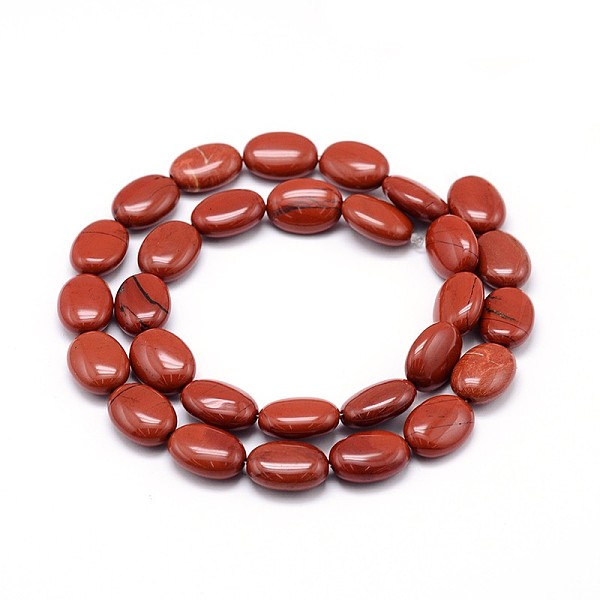 Natürliche Rote Jaspis Flachen Ovalen Perle Stränge