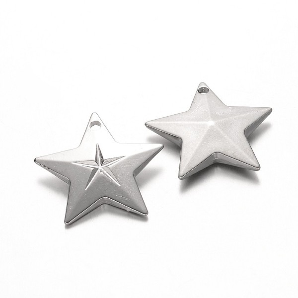 

PandaHall CCB Plastic Star Pendants, Platinum, 19x20x4mm, Hole: 1.5mm Plastic Star