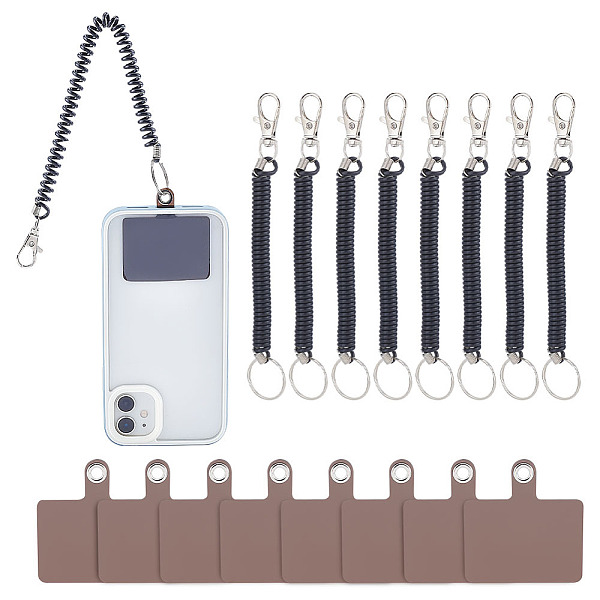 PandaHall CHGCRAFT 8Sets Cell Phone Lanyard Tether with Patch Universal Stretchy Straps and Phone Case Anchor Wirst Lanyard Phone Leash for...
