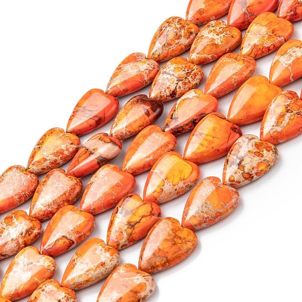 

PandaHall Natural Imperial Jasper Bead Strands, Dyed, Heart, Orange, 20~20.5x15~15.5x6~6.8mm, Hole: 1.2mm, about 20pcs/strand, 14.76~15.08...