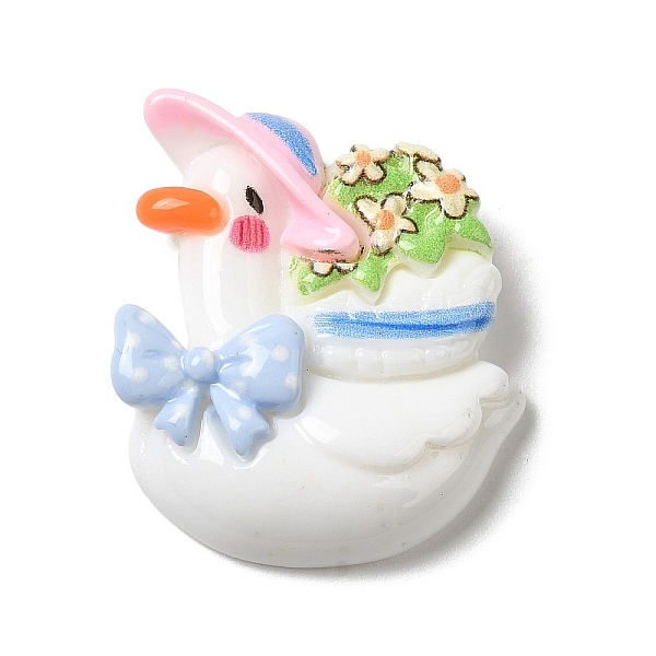 

PandaHall Opaque Cartoon Resin Cabochons, for Jewelry Making, Duck, 29x25x7mm Resin Duck White
