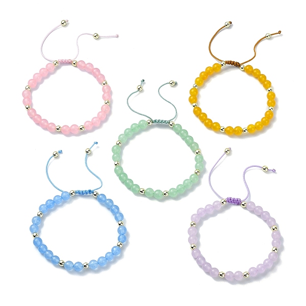 

PandaHall Natural & Dyed Malaysia Jade Braided Bead Bracelets, Jewelry for Women, Mixed Color, Inner Diameter: 2~3-1/8~3-1/8 inch..., Multicolor