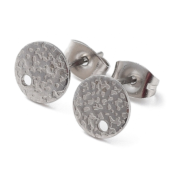 

PandaHall 201 Stainless Steel Flat Round Stud Earring Findings, with 304 Stainless Steel Pins, Stainless Steel Color, 8x0.7mm, Hole: 1.2mm...