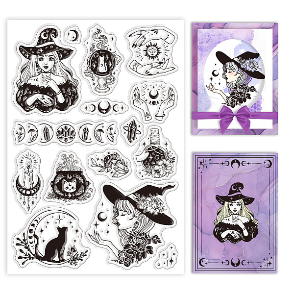 

PandaHall Custom PVC Plastic Clear Stamps, for DIY Scrapbooking, Photo Album Decorative, Cards Making, Witch, 160x110x3mm Plastic Witch...