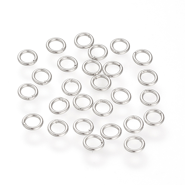 PandaHall 304 Stainless Steel Round Rings, Soldered Jump Rings, Stainless Steel Color, 21 Gauge, 4x0.7mm 304 Stainless Steel Ring