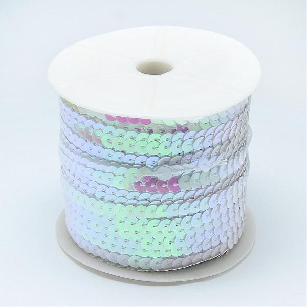 

PandaHall AB-Color Plastic Paillette Beads, Sequins Beads, Ornament Accessories, Flat Round, White, 4mm, about 100yards/roll Plastic Flat...