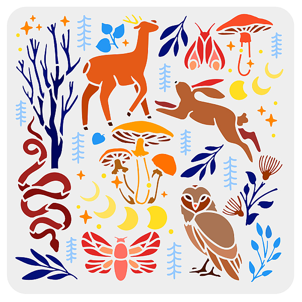 

PandaHall PET Hollow Out Drawing Painting Stencils, for DIY Scrapbook, Photo Album, Animal Pattern, 30x30cm Plastic Other Animal