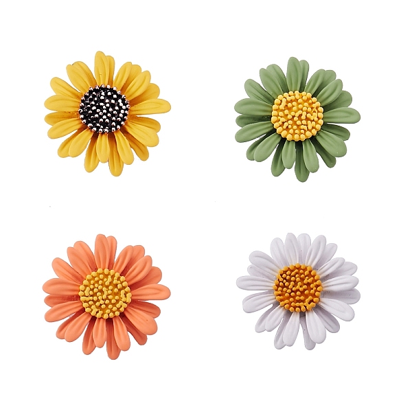 

PandaHall 4Pcs 4 Colors Zinc Alloy Brooches, Enamel Pin, Daisy, Mixed Color, 33.5x32x12mm, Pin: 0.7mm, 1pc/color Alloy Multicolor