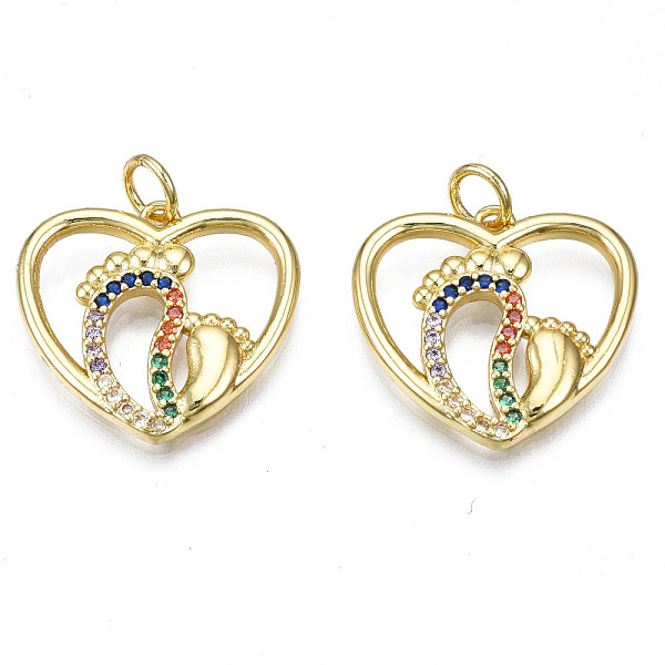 

PandaHall Brass Micro Pave Colorful Cubic Zirconia Pendants, Nickel Free, Heart, Real 18K Gold Plated, 18x19.5x2mm, Jump Ring: 5x1mm, 3mm...