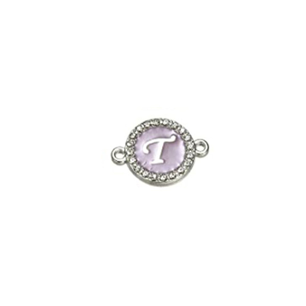 

PandaHall Alloy Enamel Links Connectors, with Crystal Rhinestones, Flat Round with Letter, Silver Color Plated, Letter.T, 22x16x2mm, Hole..., Black