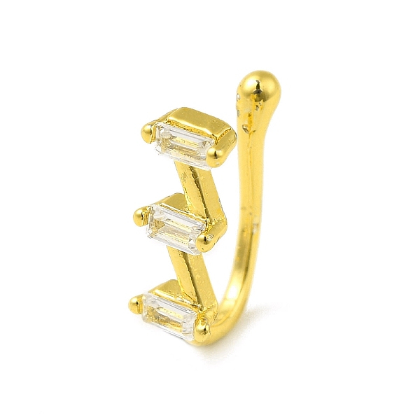 

PandaHall Clear Cubic Zirconia Ladder Shape Clip on Nose Rings, Brass Nose Cuff Non Piercing Jewelry for Women Men, Golden, 12mm Brass+Cubic...