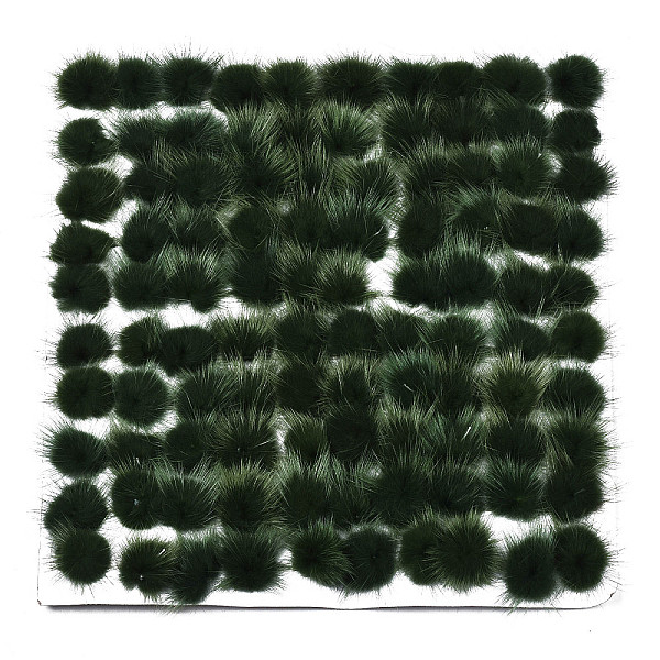 

PandaHall Faux Mink Fur Ball Decoration, Pom Pom Ball, For DIY Craft, Dark Green, 2.5~3cm, about 100pcs/board Fibre Green