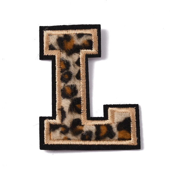 

PandaHall Polyester Computerized Embroidery Cloth Iron On Sequins Patches, Leopard Print Pattern Stick On Patch, Costume Accessories..., Gold