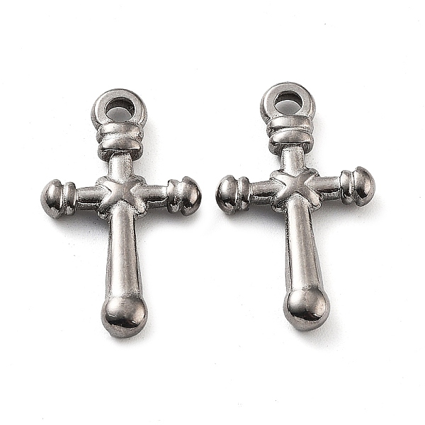 

PandaHall 201 Stainless Steel Pendants, Cross Charm, Stainless Steel Color, 22.5x13x3mm, Hole: 2mm 201 Stainless Steel Cross