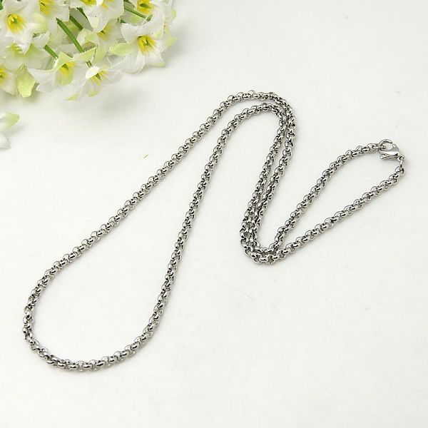 

PandaHall Stainless Steel Necklaces, with Lobster Clasps, Stainless Steel Color, 18 inch(45.7cm) 304 Stainless Steel