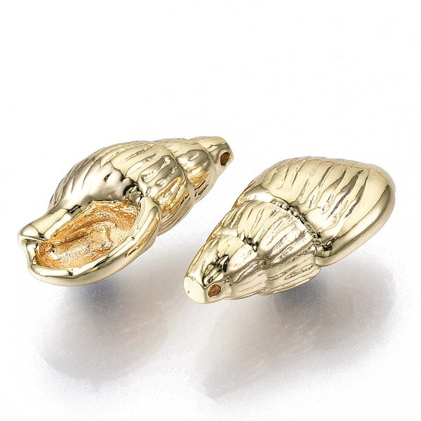 

PandaHall Brass Pendants, Nickel Free, Conch Shape, Real 18K Gold Plated, 16.5x9x7.5mm, Hole: 0.7mm Brass Shell Shape