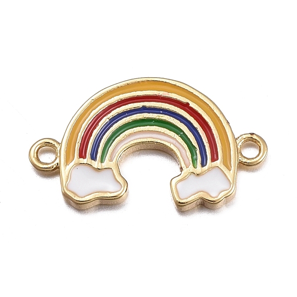 

PandaHall Brass Links connectors, with Enamel, Rainbow, Golden, 8.5x15x1mm, Hole: 1mm Brass+Enamel Rainbow