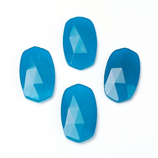 

PandaHall Natural Agate Cabochons, Faceted, Oval, Dyed & Heated, 38x19x6mm Natural Agate Oval Blue