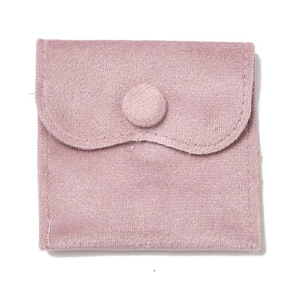 

PandaHall Velvet Jewelry Pouches, Jewelry Gift Bags with Snap Button, for Ring Necklace Earring Bracelet Storage, Square, Flamingo..., Pink