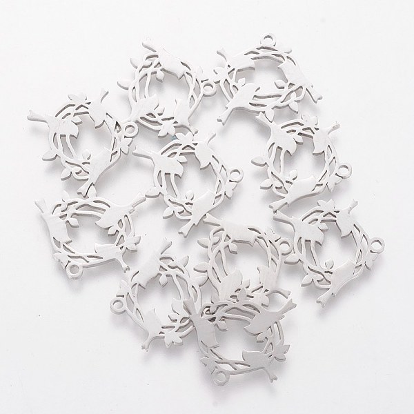 

PandaHall 201 Stainless Steel Pendants, Bird, Stainless Steel Color, 18x20x1.1mm, Hole: 1.5mm 201 Stainless Steel Bird