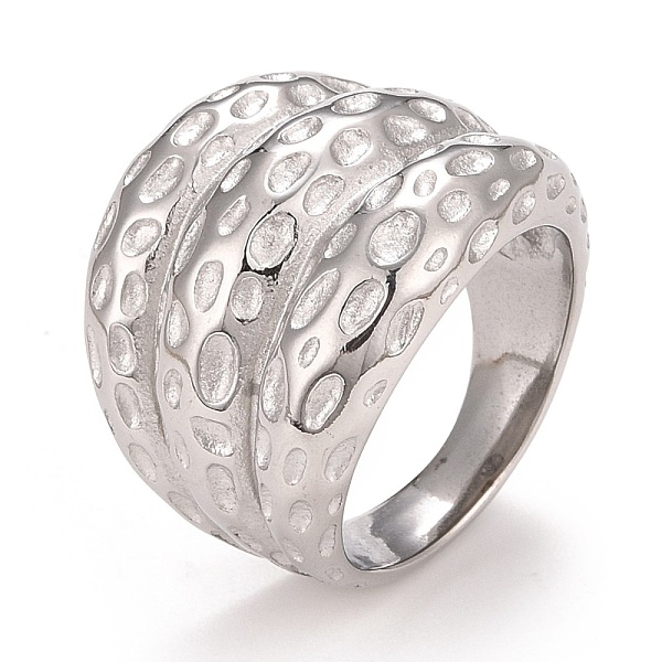 304 текстурированное массивное кольцо на палец из нержавеющей стали для женщин