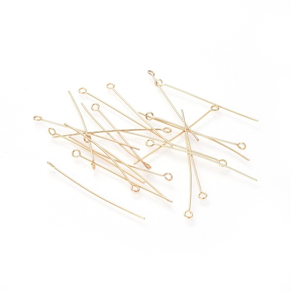

PandaHall 304 Stainless Steel Eye Pins, Golden, 45x3mm, Hole: 1.8mm, Pin: 0.7mm 304 Stainless Steel
